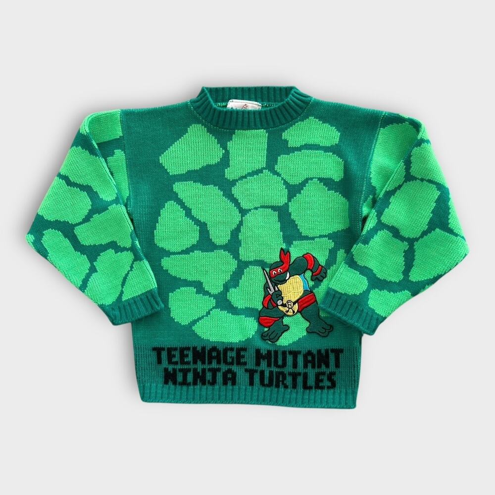 Vintage Teenage Mutant Ninja Turtles Sweater 90s Raphael J.J. Poole Youth size 6 - Picture 10 of 10